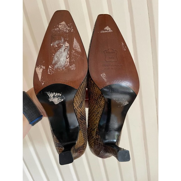 Stuart Weitzman Vintage Suave Wood Snakeskin Size 5.5 - Picture 9 of 11